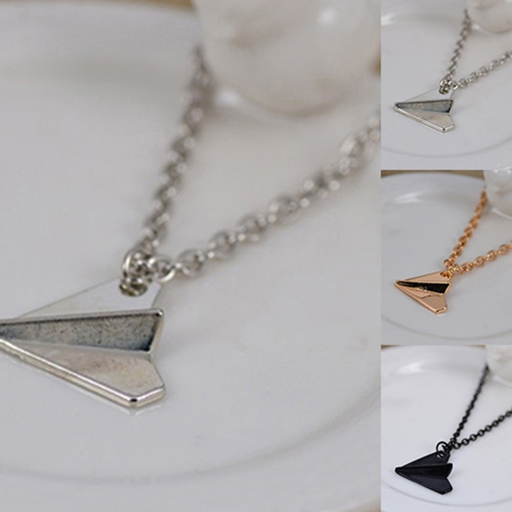 Mens Fashion Xmas Gift Jewelry Paper Plane Airplane Pendant Chain Charm Necklace Image 4