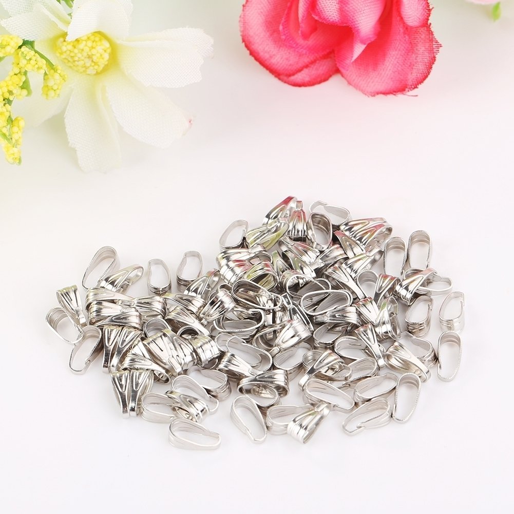 100pcs Bail Connectors Jewelry Findings DIY Necklace Pendant Buckle Clip Clasps Image 3