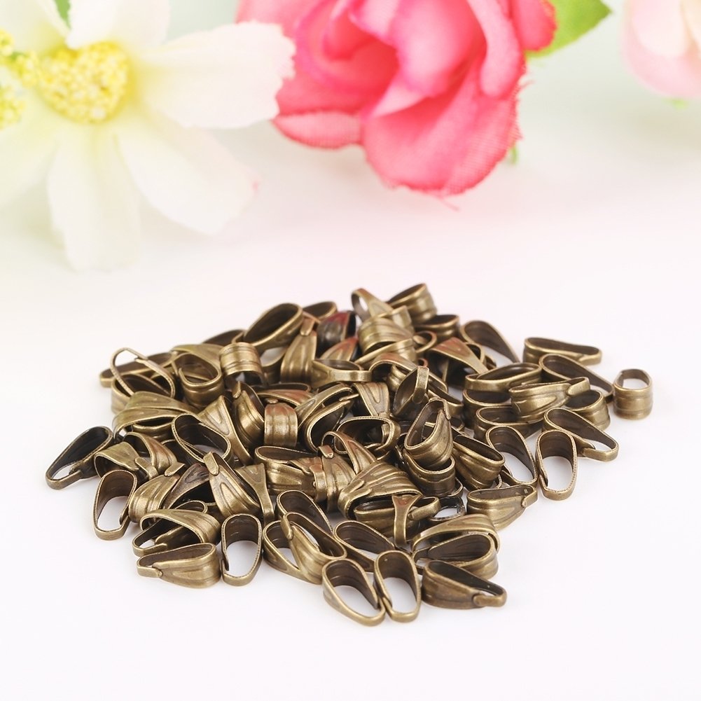 100pcs Bail Connectors Jewelry Findings DIY Necklace Pendant Buckle Clip Clasps Image 4