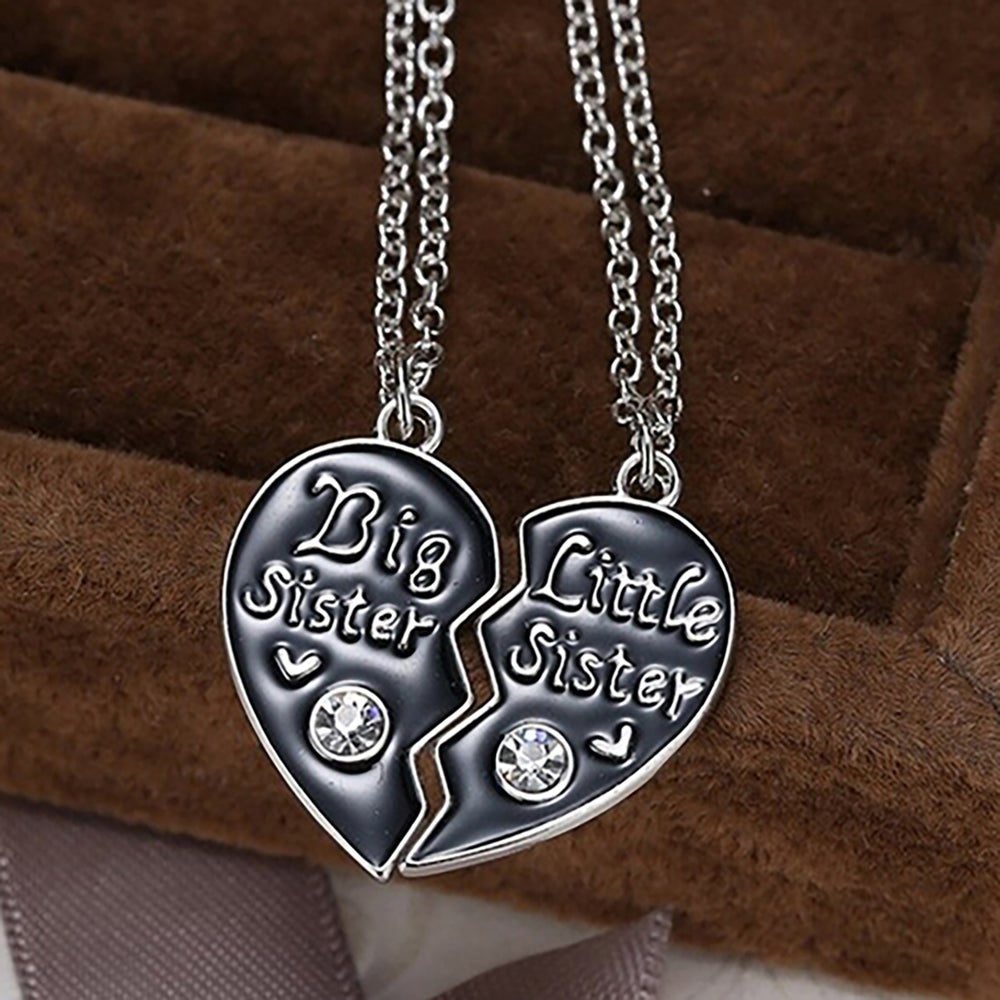 Women Necklace Stylish Heart Puzzle Alloy Girls Pendant Necklace for Daily Life Image 2