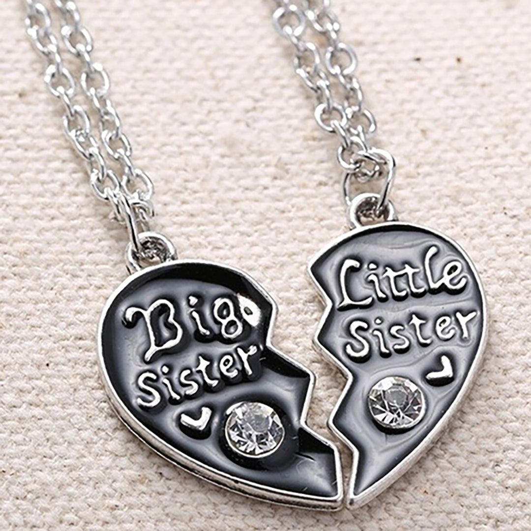 Women Necklace Stylish Heart Puzzle Alloy Girls Pendant Necklace for Daily Life Image 3