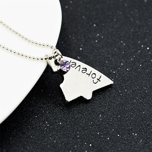 4Pcs Best Friend BFF Friendship Puzzle Rhinestone Heart Matching Necklace Image 6