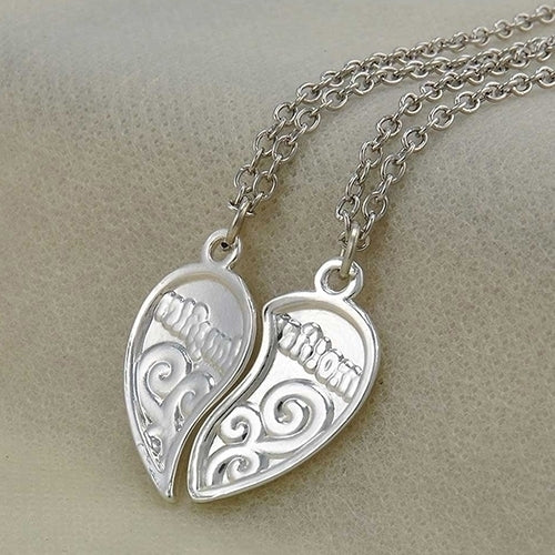 2 Pcs Hot Mother Daughter Heart Pendant Matching Necklace Xmas Gift Jewelry Image 8