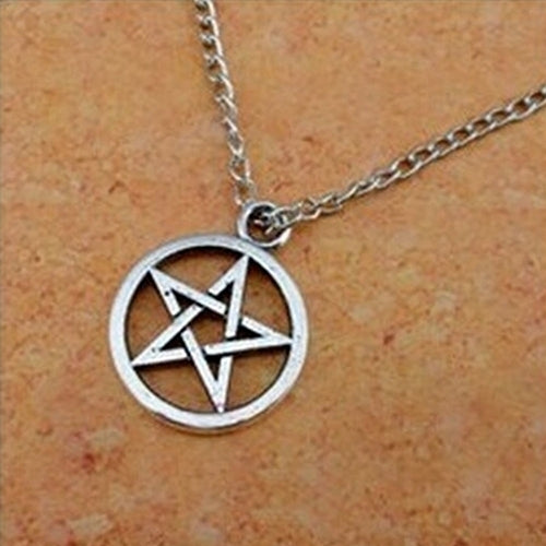 2Pcs Fashion Unisex Star Circle Pentagram Pendant Necklace Couple Xmas Gift Image 4