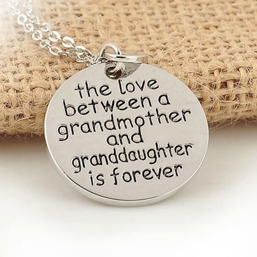 Fashion Party Gift The Love Between Grandma and Granddaughter Love Pendant Necklace Image 1