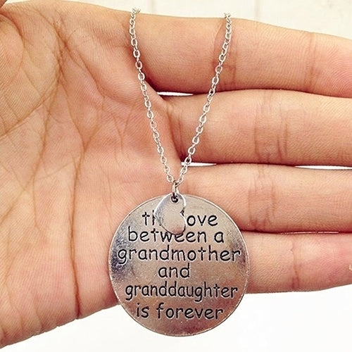 Fashion Party Gift The Love Between Grandma and Granddaughter Love Pendant Necklace Image 2