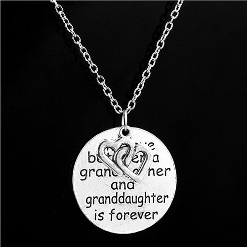 Trendy Heart Letter Round Pendant Necklace Jewelry Family Love Grandmother Gift Image 2