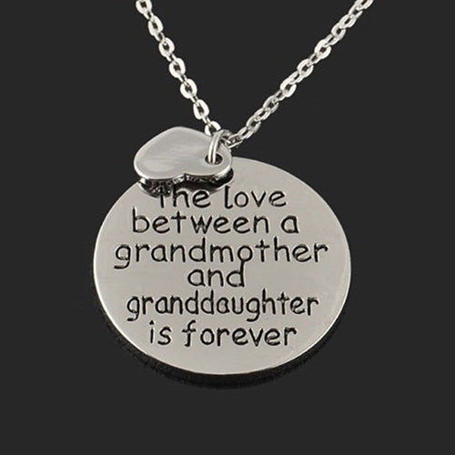 Fashion Party Gift The Love Between Grandma and Granddaughter Love Pendant Necklace Image 3