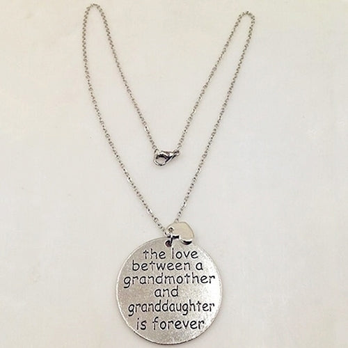 Fashion Party Gift The Love Between Grandma and Granddaughter Love Pendant Necklace Image 4