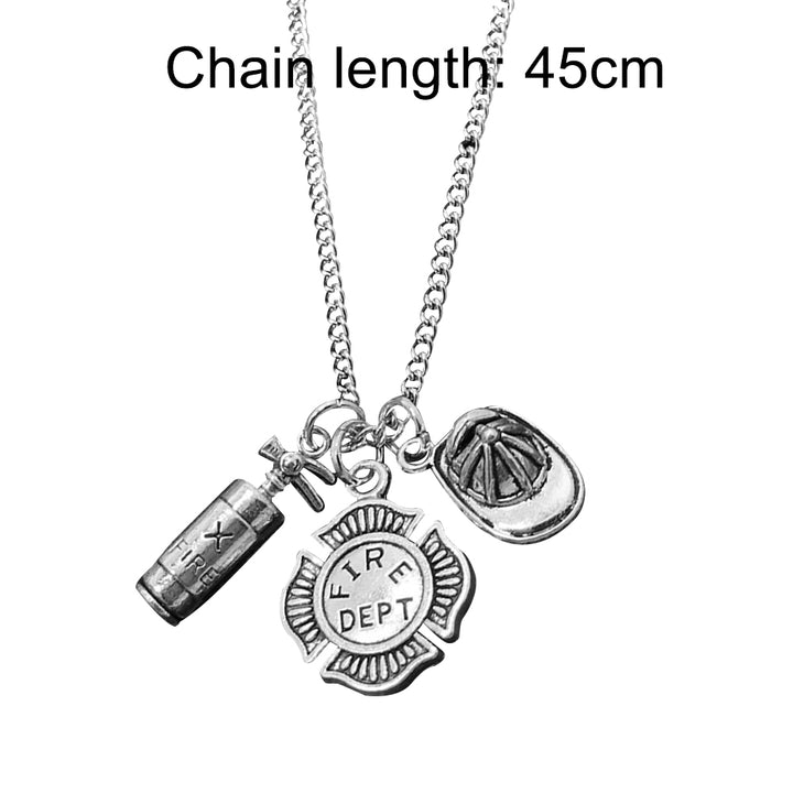 Unisex Fire Extinguisher Shape Pendant Chain Necklace Firefighter Jewelry Gift Image 8