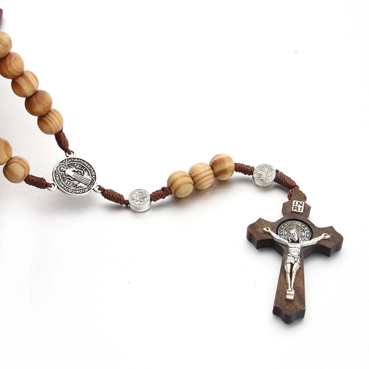 Fashionable Necklace Handmade Wooden Virgin Mary Beaded Necklace for Daily Life Image 10