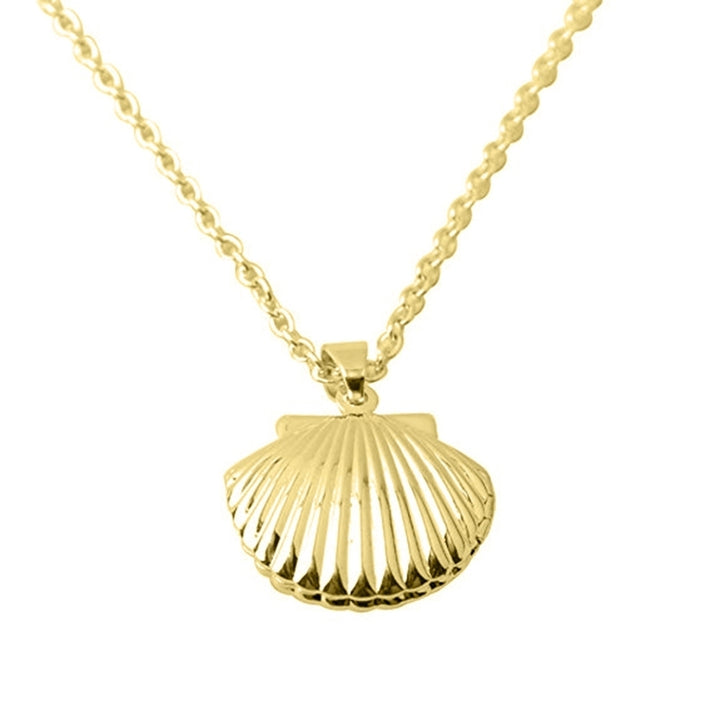 Womens Stylish Sea Shell Locket Pendant Alloy Chain Necklace Jewelry Gift Image 6