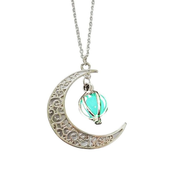 Woman Fashion Hollow Moon Birdcage Pendant Luminous Glow Chain Necklace Jewelry Image 12