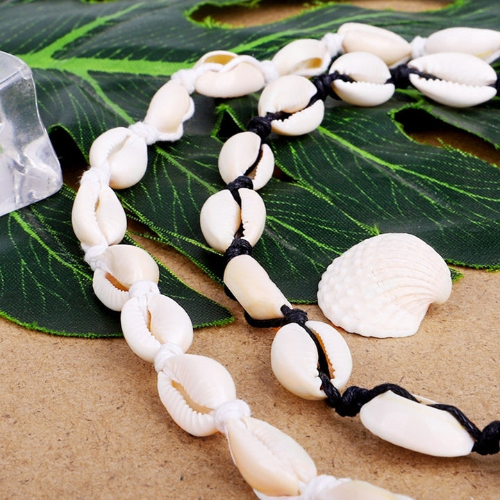 Summer Beach Women Bohemian Sea Shell Charm Knotted Necklace Choker Jewelry Image 3