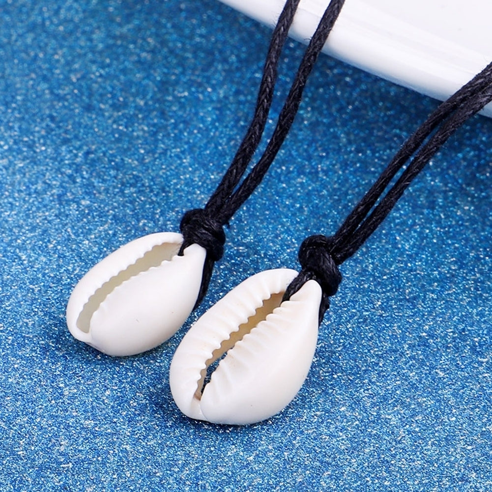 Summer Beach Women Bohemian Sea Shell Charm Knotted Necklace Choker Jewelry Image 4