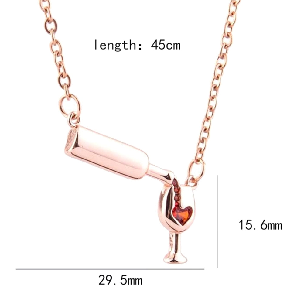 Fashion Women Wine Bottle Cup Faux Ruby Inlaid Pendant Necklace Jewelry Gift Image 8