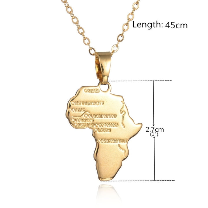 Men Women Fashion Africa Map Pendant Letters Carved Chain Necklace Jewelry Gift Image 7