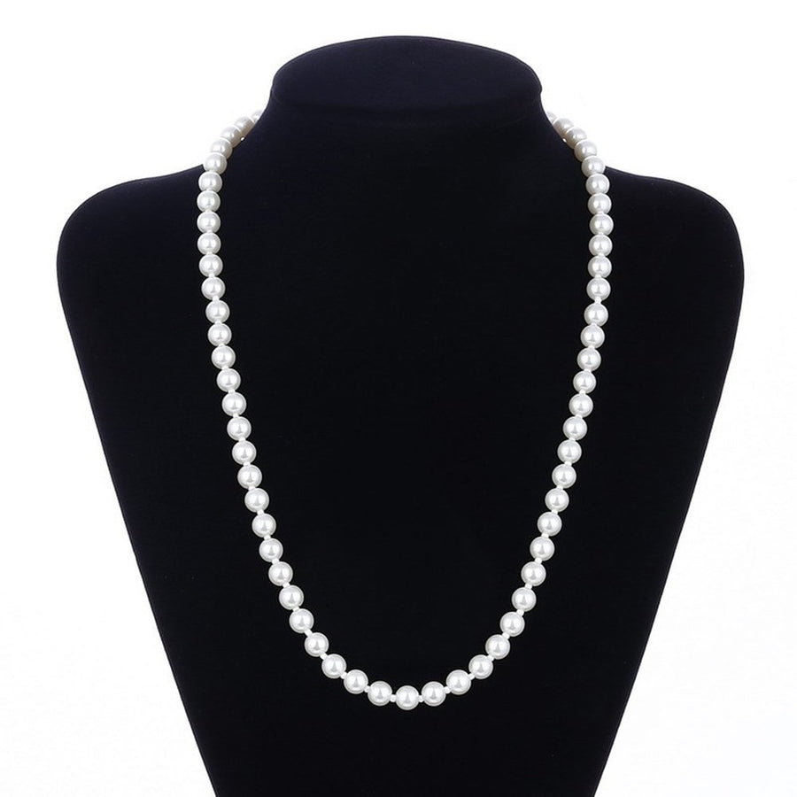 Elegant Women Faux Pearl Necklace Long Sweater Chain Party Wedding Jewelry Gift Image 1