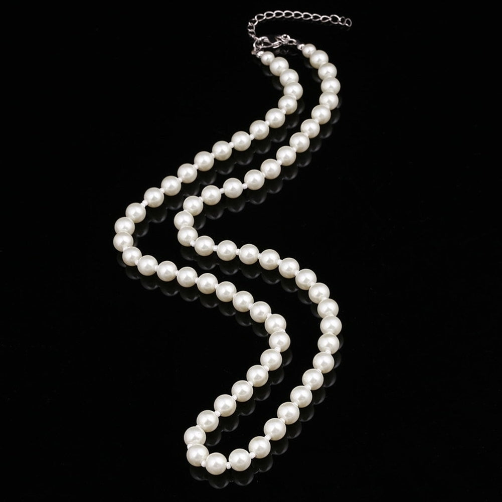 Elegant Women Faux Pearl Necklace Long Sweater Chain Party Wedding Jewelry Gift Image 4