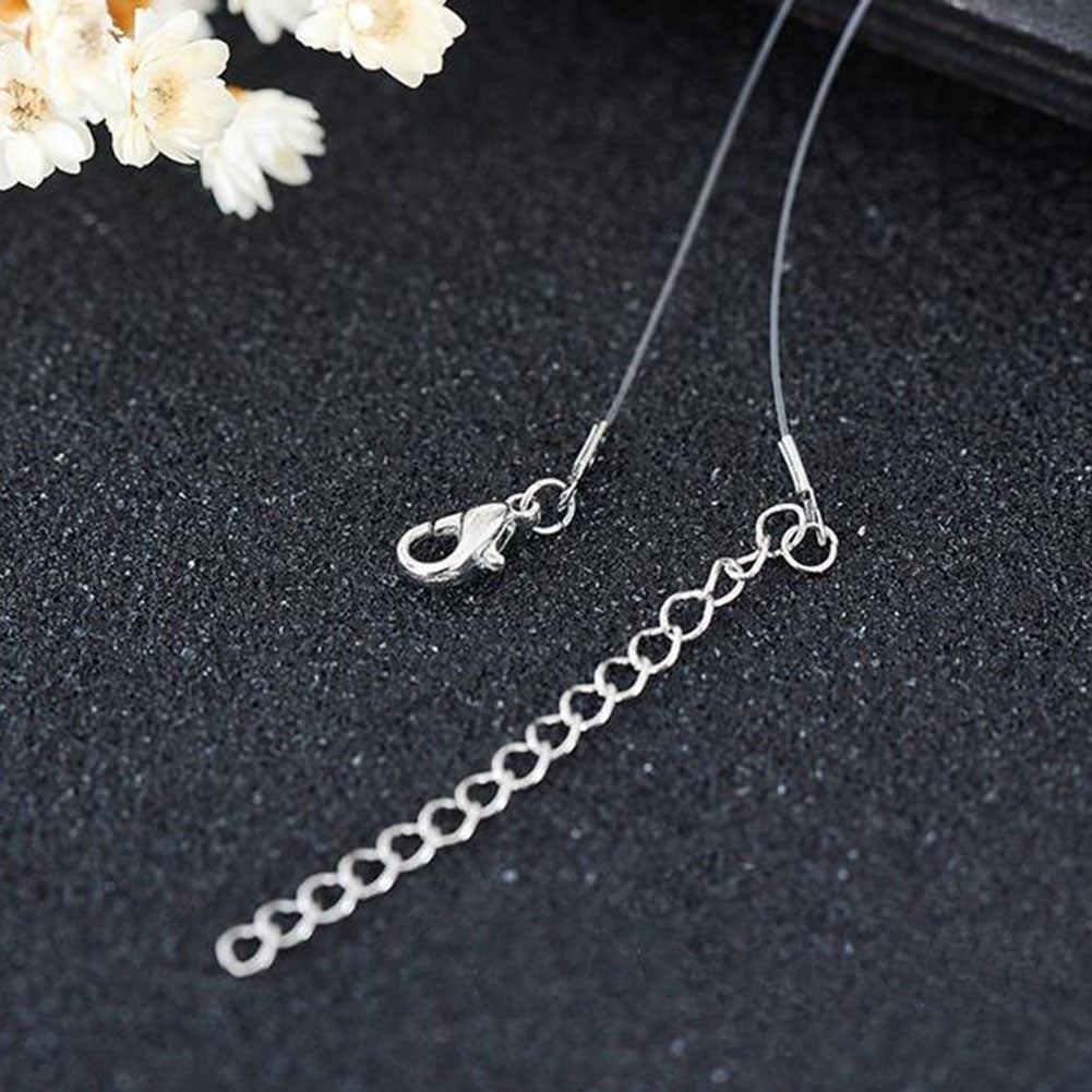 Fashion Women Round Cubic Zirconia Pendant Fishing Line Necklace Jewelry Gift Image 10