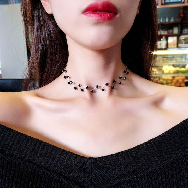 Fashion Women Branched Faux Pearl Beaded Choker Necklace Party Jewelry Gift Image 6