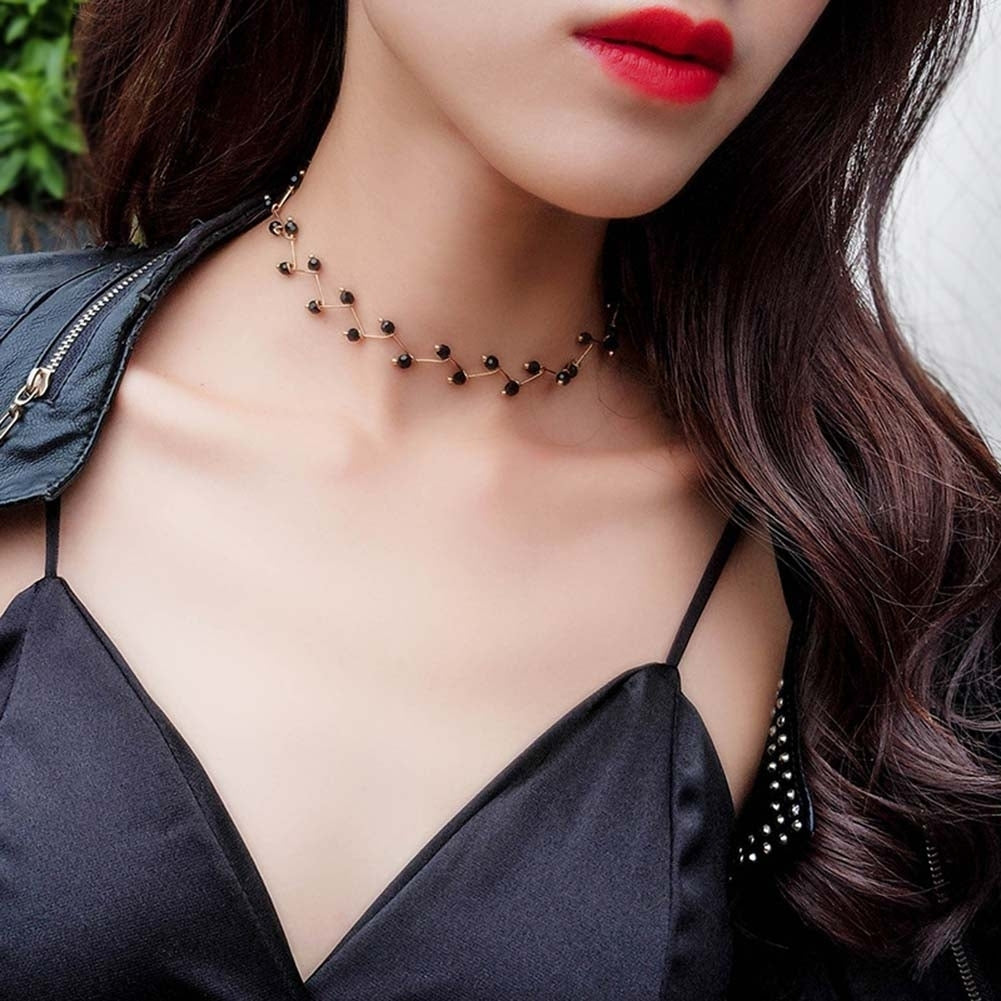 Fashion Women Branched Faux Pearl Beaded Choker Necklace Party Jewelry Gift Image 7