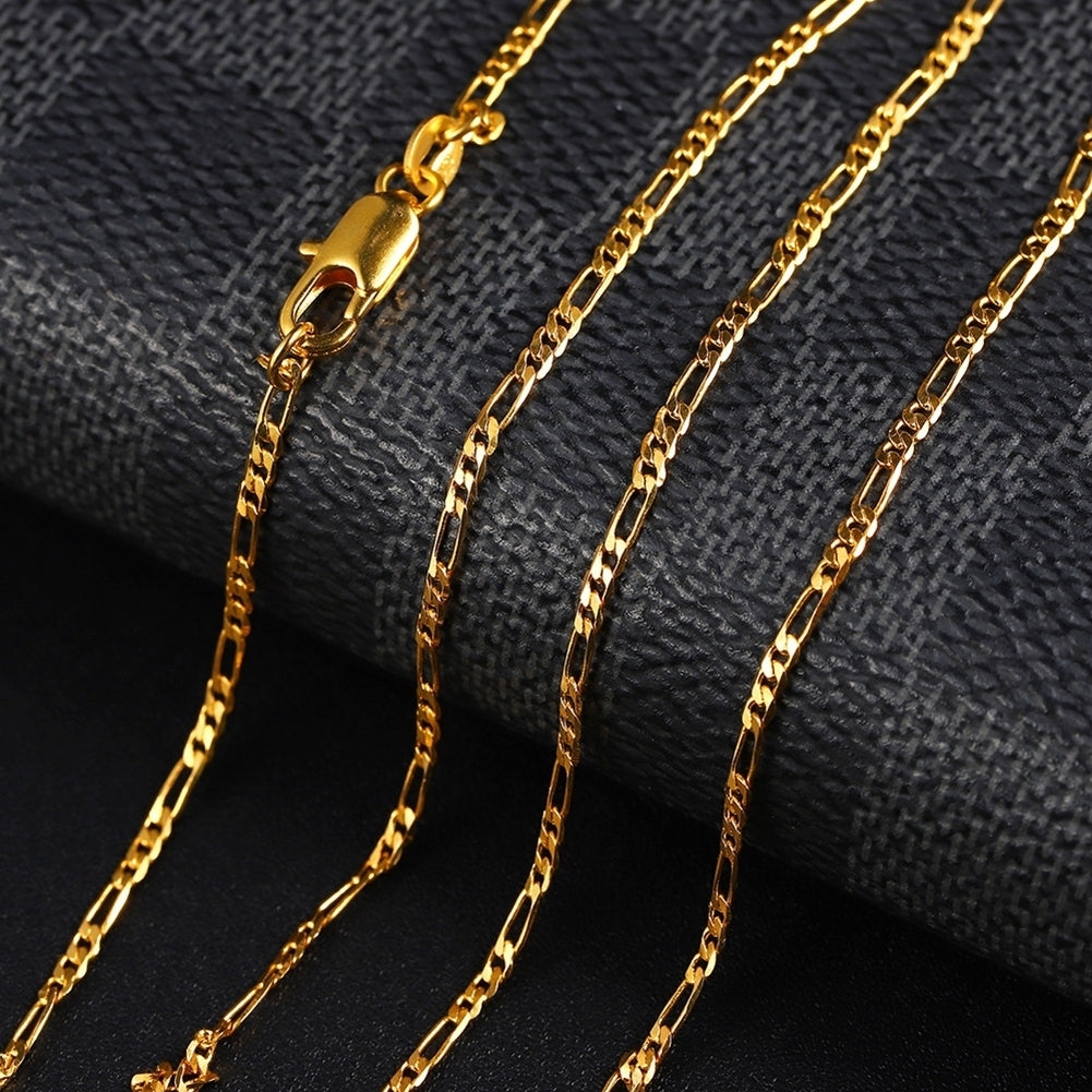 Fashion Unisex 2mm Wide Gold Plated Chain Necklace Jewelry Making DIY Accessory Image 1