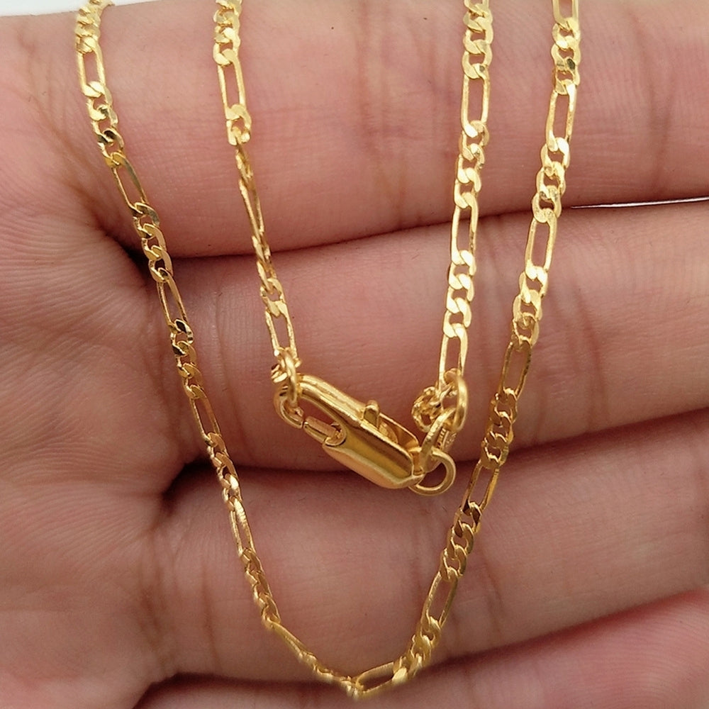 Fashion Unisex 2mm Wide Gold Plated Chain Necklace Jewelry Making DIY Accessory Image 2