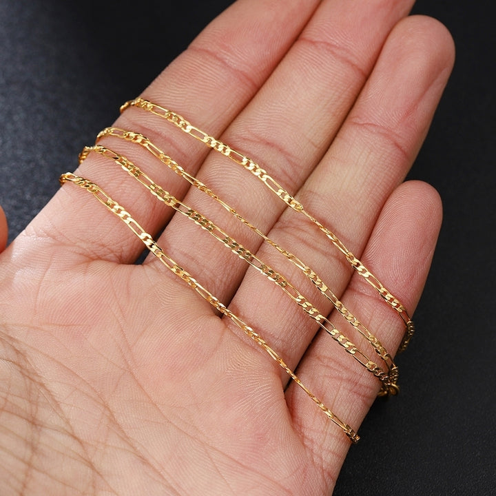 Fashion Unisex 2mm Wide Gold Plated Chain Necklace Jewelry Making DIY Accessory Image 3