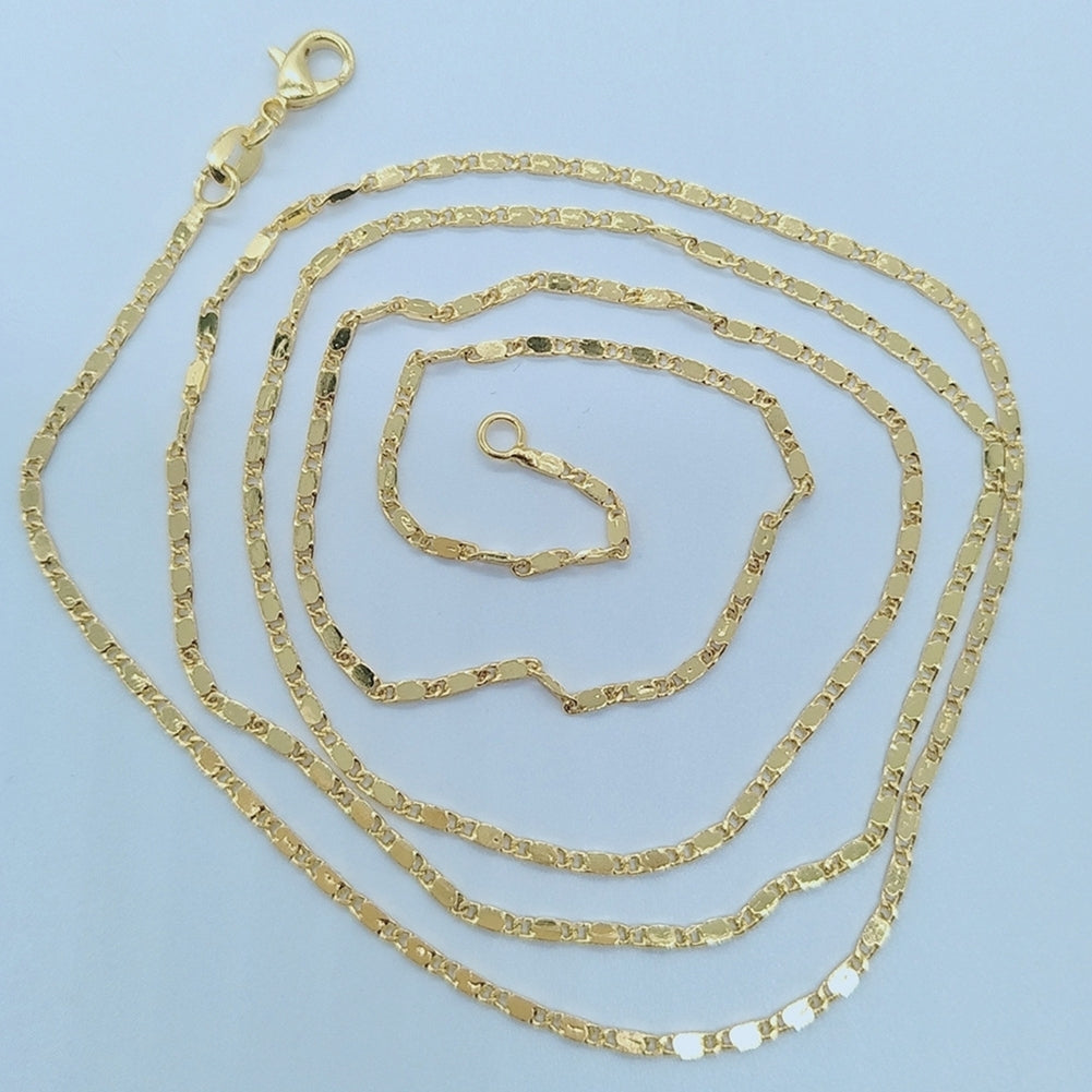 Fashion Unisex 2mm Wide Gold Plated Chain Necklace Jewelry Making DIY Accessory Image 7