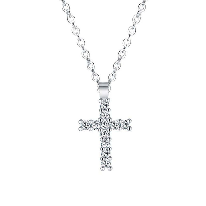 Fashion Women Cubic Zirconia Cross Pendant Chain Necklace Party Jewelry Gift Image 8