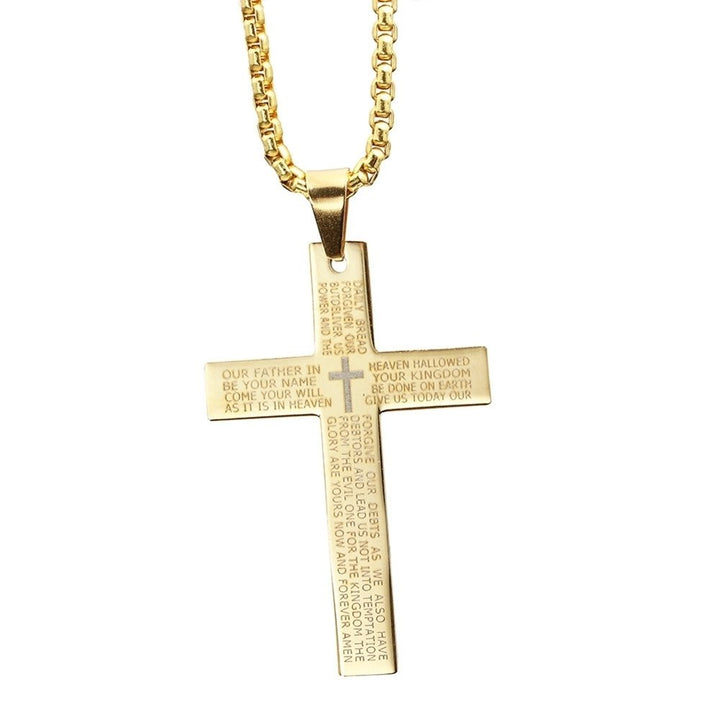 Women Men Fashion English Letters Cross Pendant Necklace Jewelry Christmas Gift Image 9