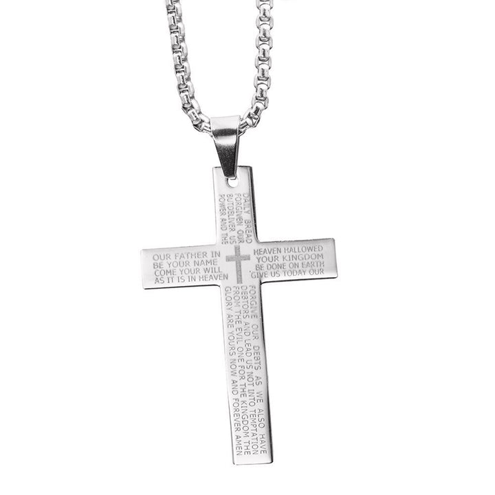 Women Men Fashion English Letters Cross Pendant Necklace Jewelry Christmas Gift Image 10