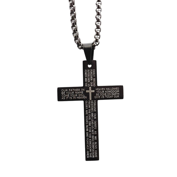 Women Men Fashion English Letters Cross Pendant Necklace Jewelry Christmas Gift Image 11