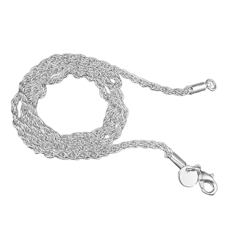 Unisex Fashion Silver Plated 3mm Twisted Rope Chain Necklace Party Jewelry Gift Image 3