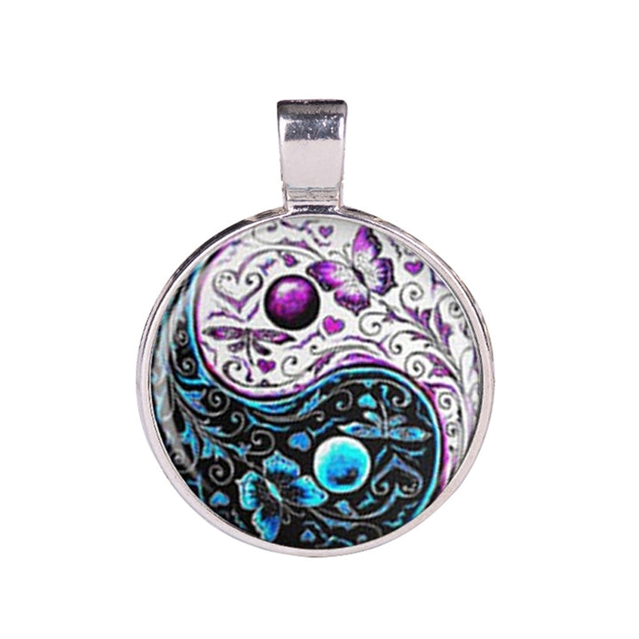 Classic Yin-yang Symbol Butterfly Round Pendant Men Women Necklace Jewelry Gift Image 4