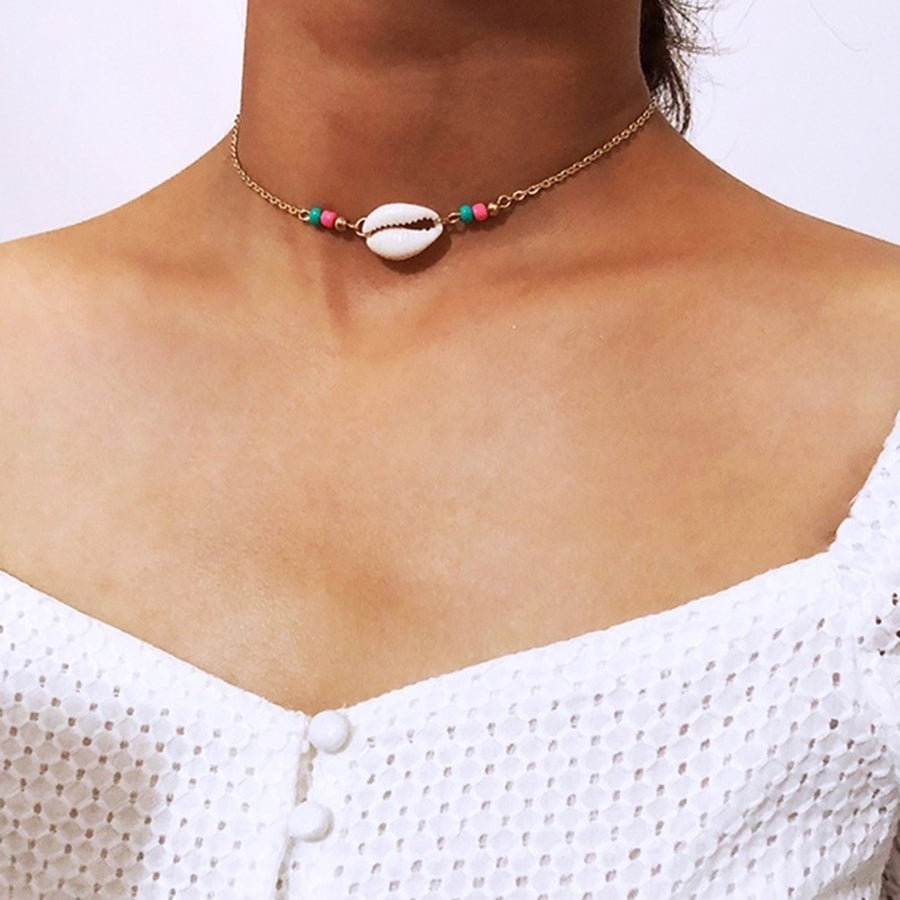 Bohemian Women Summer Beach Adjustable Beads Shell Choker Necklace Jewelry Image 1