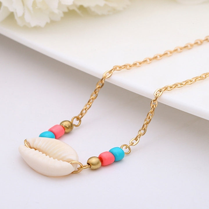 Bohemian Women Summer Beach Adjustable Beads Shell Choker Necklace Jewelry Image 4