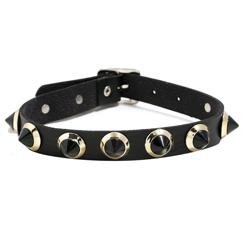 Night Club Punk Women Spike Rivet Studded Faux Leather Choker Necklace Collar Image 2