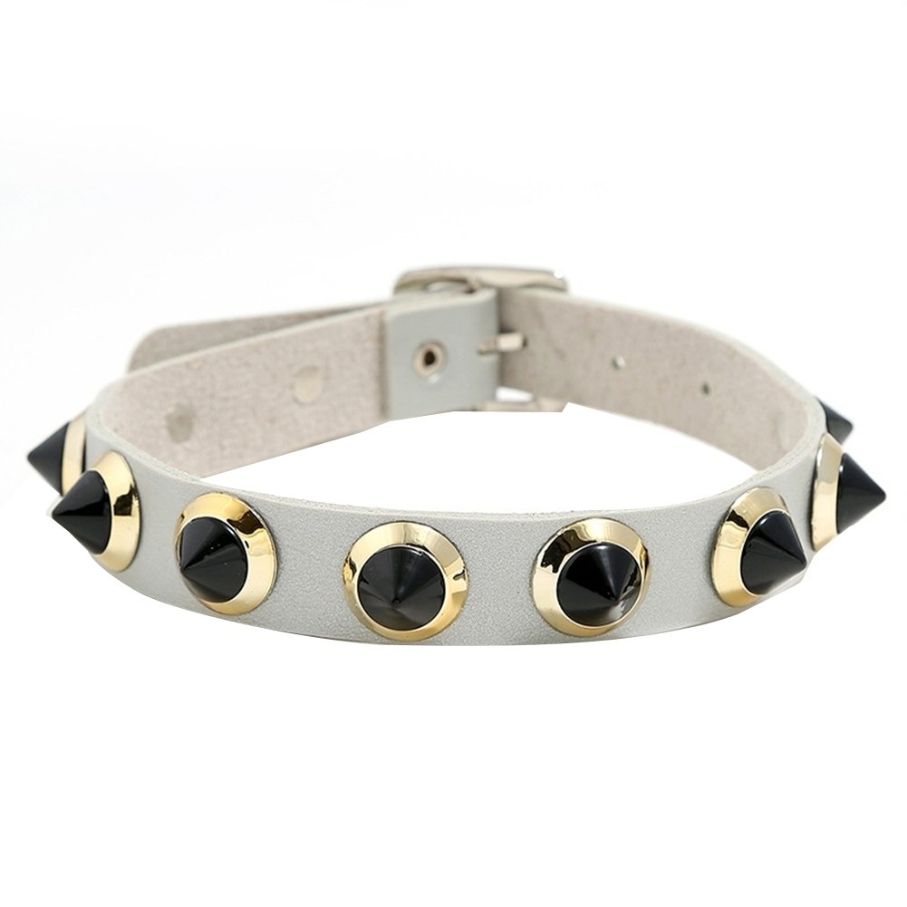 Night Club Punk Women Spike Rivet Studded Faux Leather Choker Necklace Collar Image 4