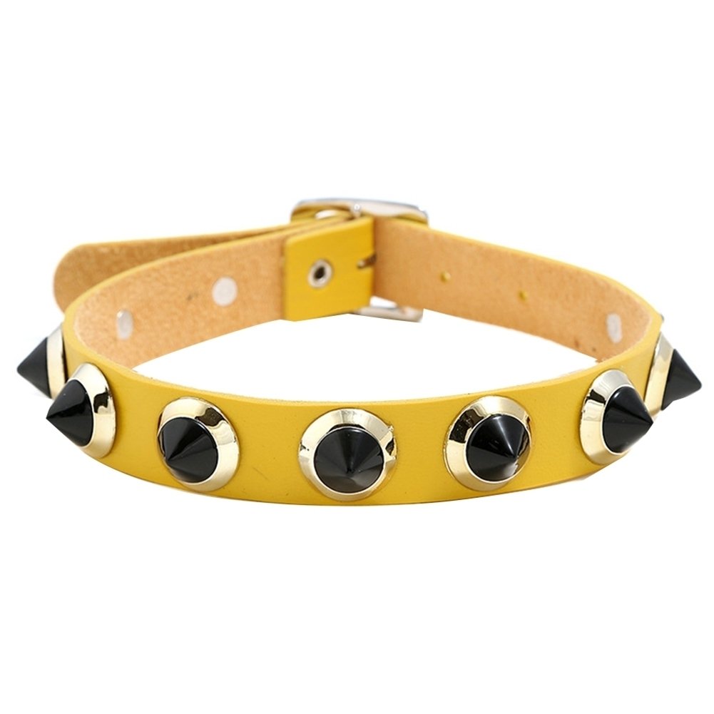 Night Club Punk Women Spike Rivet Studded Faux Leather Choker Necklace Collar Image 4