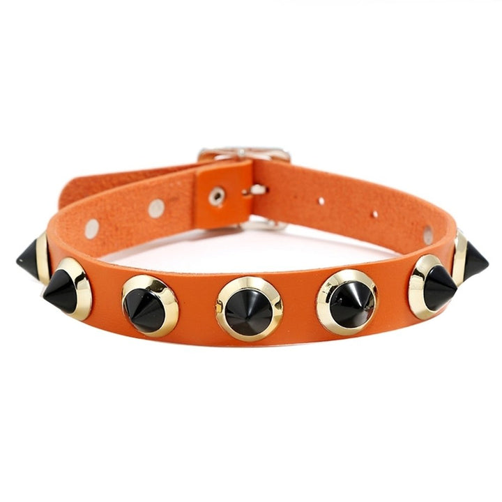 Night Club Punk Women Spike Rivet Studded Faux Leather Choker Necklace Collar Image 6