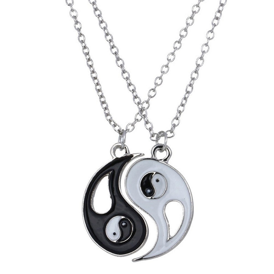 2Pcs Unisex Taiji Bagua Pendant Matching Necklaces Adjustable Jewelry Gift Image 1