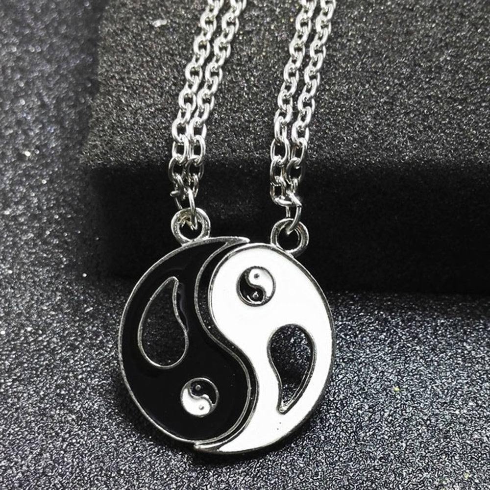 2Pcs Unisex Taiji Bagua Pendant Matching Necklaces Adjustable Jewelry Gift Image 2