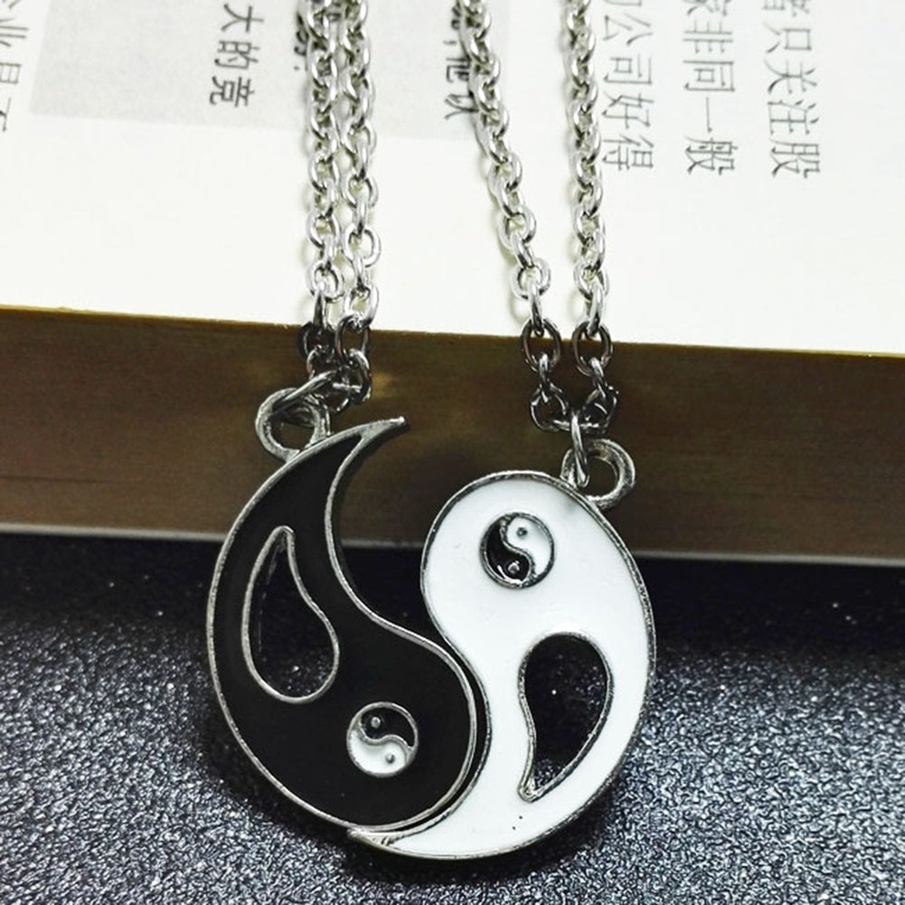 2Pcs Unisex Taiji Bagua Pendant Matching Necklaces Adjustable Jewelry Gift Image 3