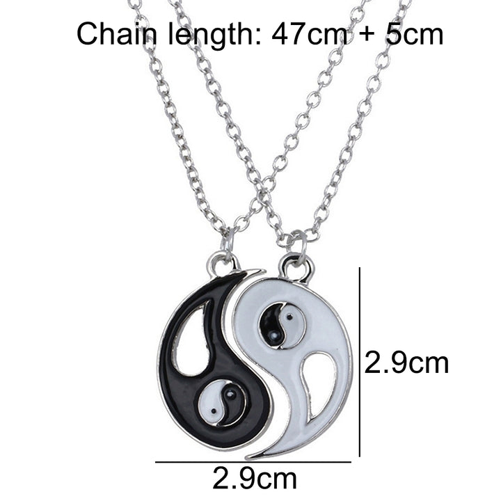 2Pcs Unisex Taiji Bagua Pendant Matching Necklaces Adjustable Jewelry Gift Image 8