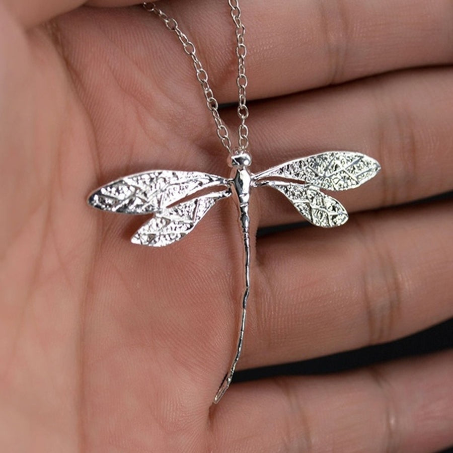 Fashion Women Dragonfly Pendant Clavicle Chain Necklace Adjustable Jewelry Gift Image 1