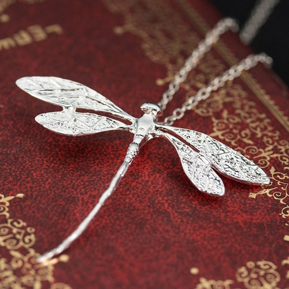 Fashion Women Dragonfly Pendant Clavicle Chain Necklace Adjustable Jewelry Gift Image 2