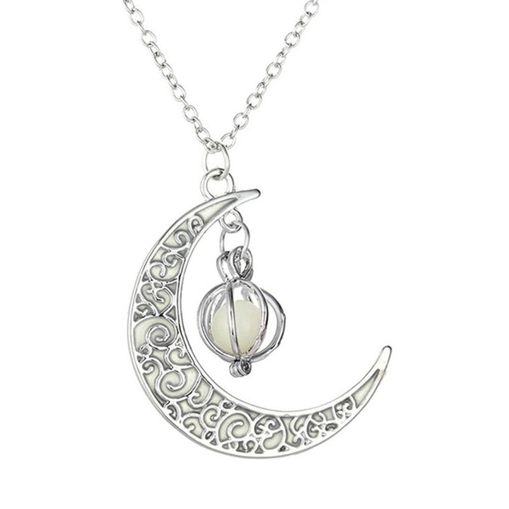 Fashion Women Moon Pumpkin Pendant Luminous Chain Necklace Party Jewelry Gift Image 7