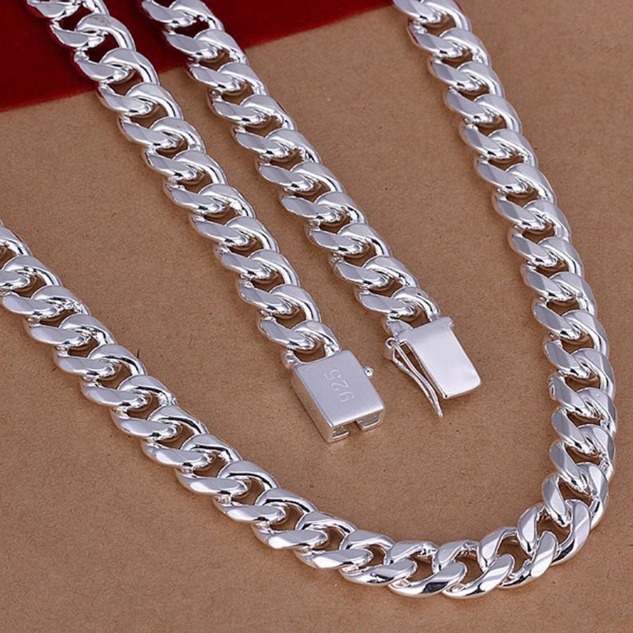 Fashion Men Wide Thick Stamp Chain Necklace Party Club Jewelry Christmas Gift Image 1